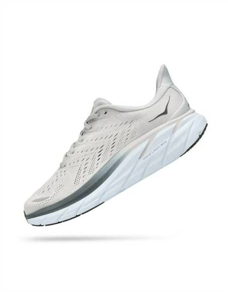NEW HOKA men's clifton 8 wide running shoes in lunar rock/nimbus cloud - Picture 2 of 4
